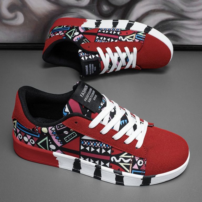 Baskets-de-skate-basses-a-motifs-geometriques-multicolores-pour-homme-picture-2