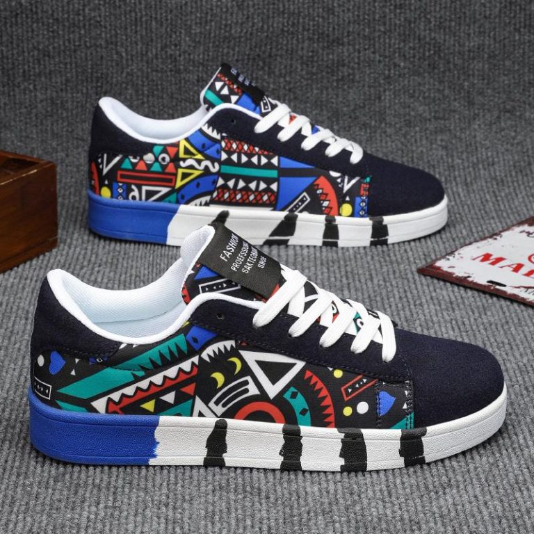 Baskets-de-skate-basses-a-motifs-geometriques-multicolores-pour-homme-picture-4