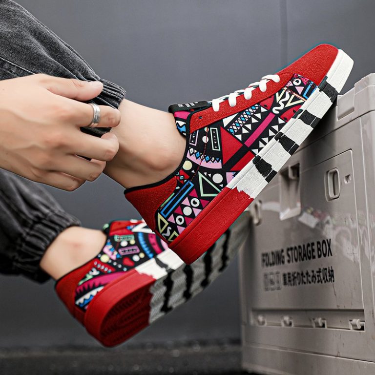 Baskets-de-skate-basses-a-motifs-geometriques-multicolores-pour-homme-picture-6