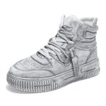 Baskets-montantes-compensees-en-cuir-patine-avec-sangle-laterale-et-semelle-cran-picture-3
