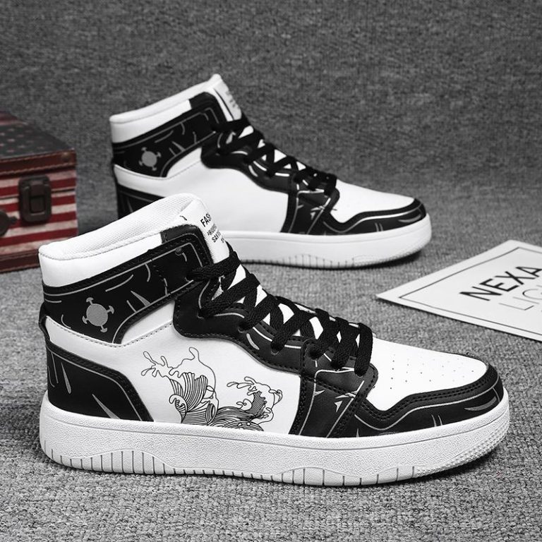Baskets-montantes-streetwear-a-motif-de-carpe-et-vagues-picture-2