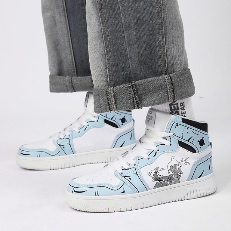 Baskets-montantes-streetwear-a-motif-de-carpe-et-vagues-picture-9