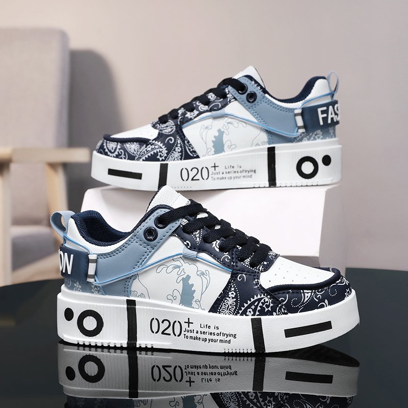 Baskets-streetwear-de-skateboard-a-motifs-paisley-et-semelle-graphique-picture-2