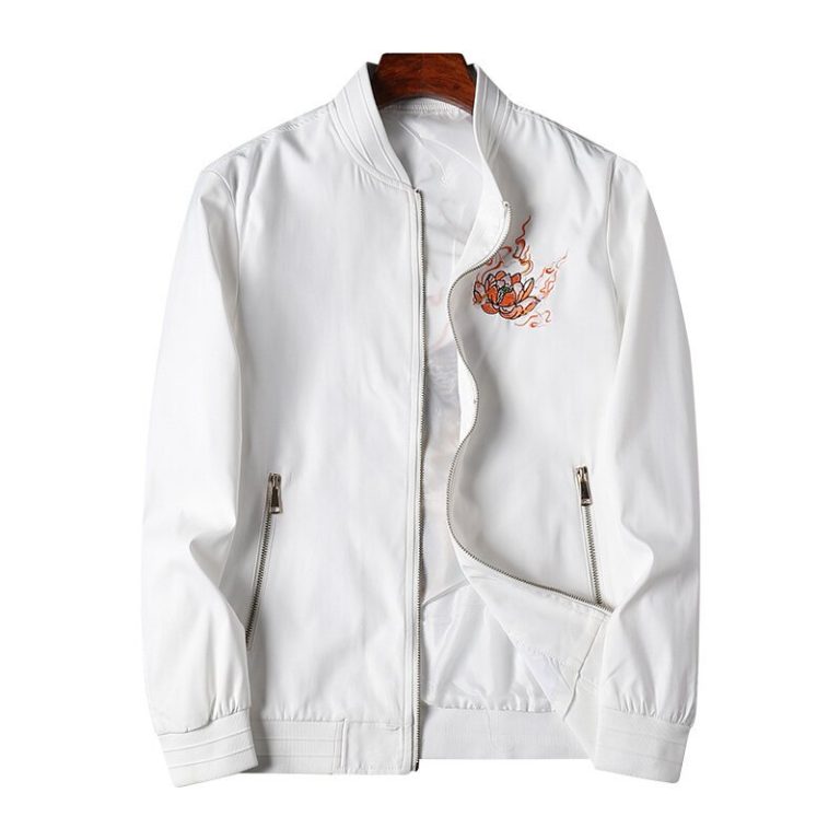 Blouson-aviateur-a-broderie-de-dragon-et-flammes-dorees-au-dos-avec-col-montant-picture-4