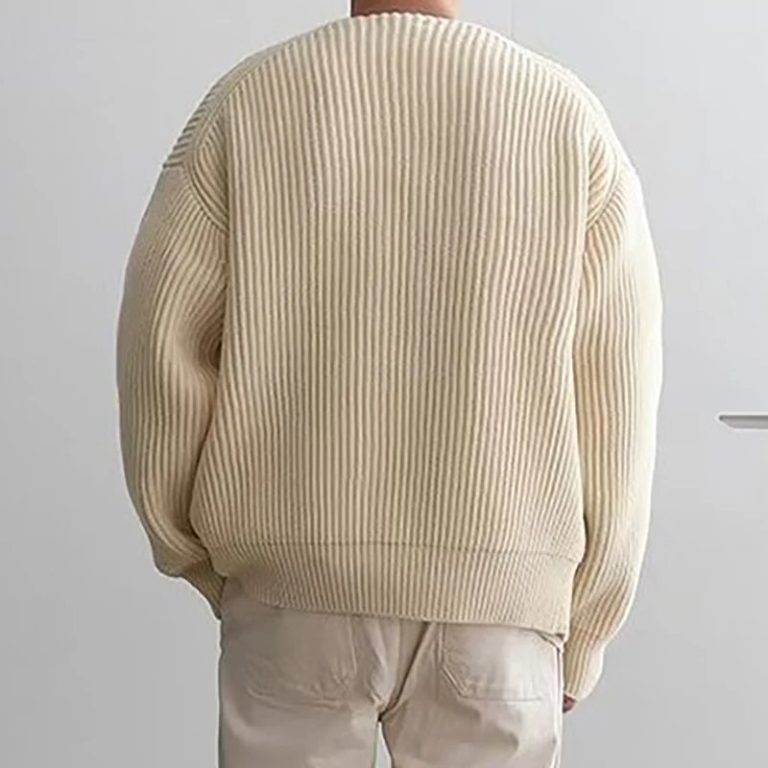 Blouson-type-bomber-en-maille-cotelee-avec-fermeture-zippee-et-poches-laterales-picture-2