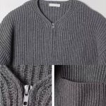 Blouson-type-bomber-en-maille-cotelee-avec-fermeture-zippee-et-poches-laterales-picture-6