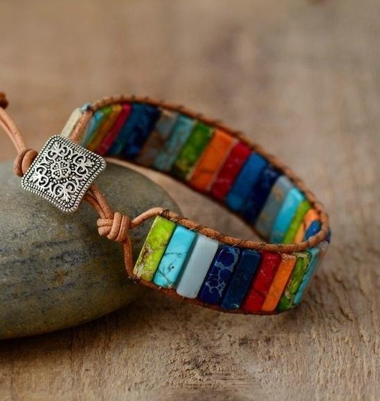 Bracelet-7-chakras-authentique-a-perles-multicolores-sur-cordon-en-cuir-avec-nud-picture-4