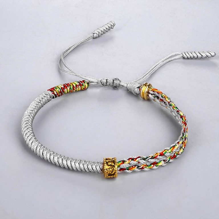 Bracelet-coulissant-cordon-tresse-artisanal-avec-perle-en-cuivre-dore-grave-picture-6