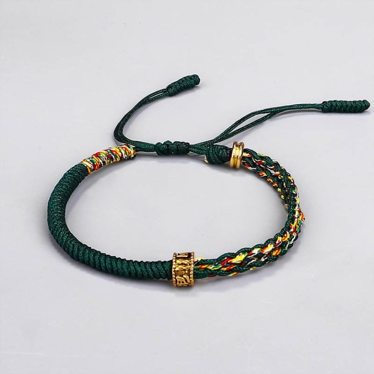 Bracelet-coulissant-cordon-tresse-artisanal-avec-perle-en-cuivre-dore-grave-picture-7
