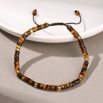 Bracelet-en-pierre-naturelle-avec-perles-plates-et-espaceurs-dores-sur-cordon-tr-picture-1