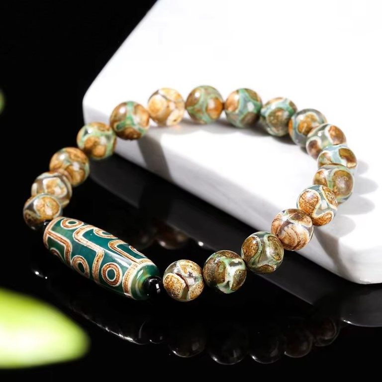 Bracelet-porte-bonheur-tibetain-en-pierres-naturelles-avec-perle-cylindrique-aux-picture-1