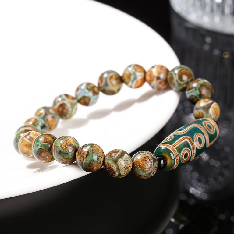 Bracelet-porte-bonheur-tibetain-en-pierres-naturelles-avec-perle-cylindrique-aux-picture-2