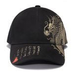 Casquette-de-baseball-a-dragon-dore-avec-caracteres-sur-la-visiere-picture-2