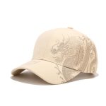 Casquette-de-baseball-a-dragon-dore-avec-caracteres-sur-la-visiere-picture-8