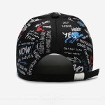Casquette de baseball homme à motifs graffiti street art multicolores avec visière courbée