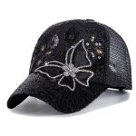 Casquette-papillon-strass-avec-sequins-scintillants-et-motifs-floraux-brodes-picture-2