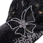 Casquette-papillon-strass-avec-sequins-scintillants-et-motifs-floraux-brodes-picture-5