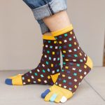 Chaussettes-a-cinq-doigts-en-coton-a-motifs-de-carres-multicolores-et-orteils-en-picture-5