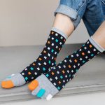 Chaussettes-a-cinq-doigts-en-coton-a-motifs-de-carres-multicolores-et-orteils-en-picture-6