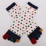 Chaussettes-a-cinq-doigts-en-coton-a-motifs-de-carres-multicolores-et-orteils-en-picture-8