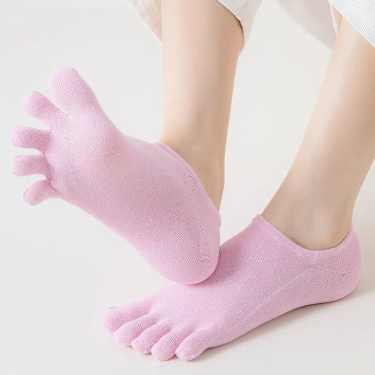 Chaussettes basses invisibles à cinq orteils pour femme en coton multicolore lot de 5 paires