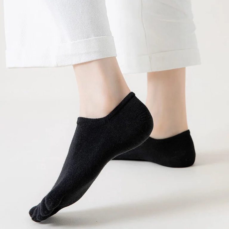 Chaussettes basses invisibles à cinq orteils pour femme en coton multicolore lot de 5 paires