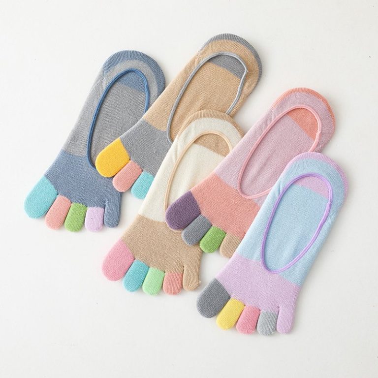 Chaussettes orteils séparés invisibles multicolores pour port discret sous chaussures fermées