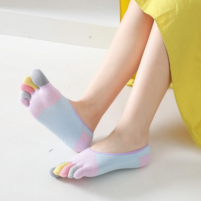 Chaussettes orteils séparés invisibles multicolores pour port discret sous chaussures fermées