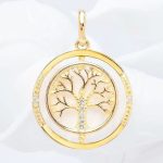Collier-arbre-de-vie-en-or-avec-pendentif-pivotant-orne-de-zircones-et-double-an-picture-1