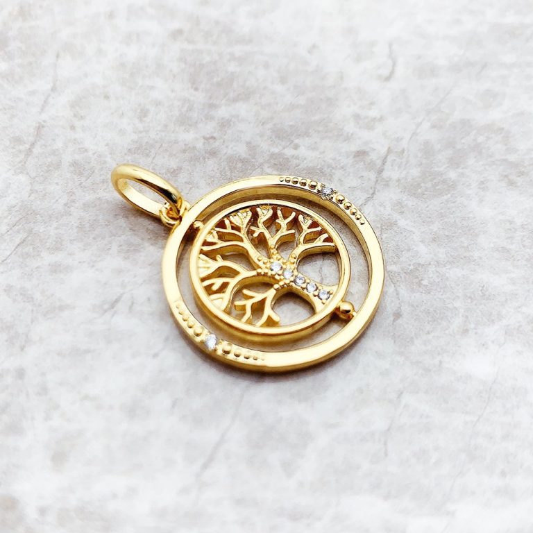 Collier-arbre-de-vie-en-or-avec-pendentif-pivotant-orne-de-zircones-et-double-an-picture-3
