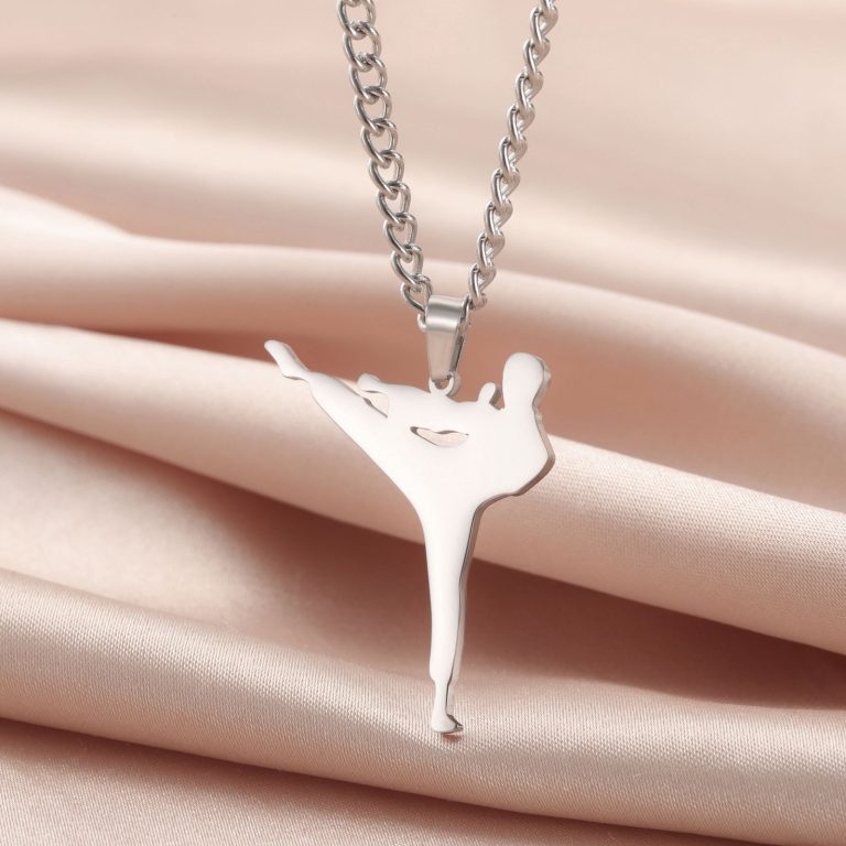 Collier-arts-martiaux-avec-pendentif-coup-de-pied-lateral-en-acier-inoxydable-aj-picture-4