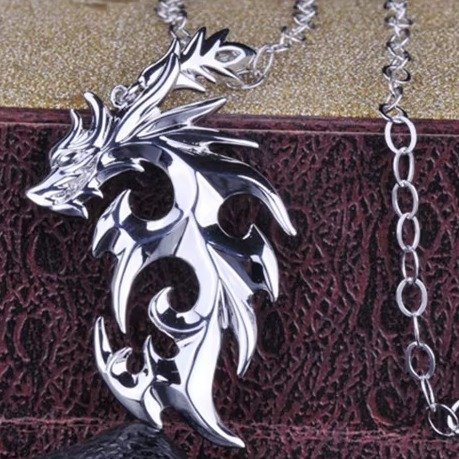 Collier-pendentif-dragon-aux-motifs-tribaux-en-spirales-et-volutes-pour-homme-picture-2