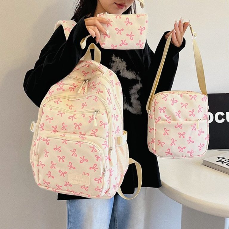 Ensemble-de-sacs-a-motif-nuds-repetitifs-avec-sac-a-dos-multipoches-et-pochette-picture-1
