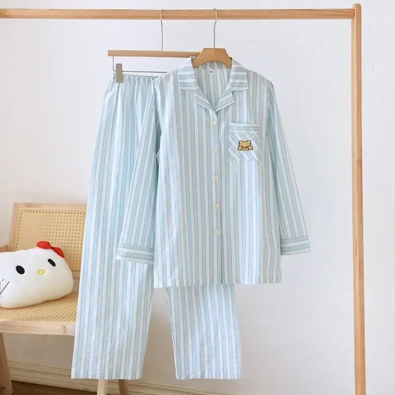 Ensemble-pyjama-femme-coton-a-rayures-ou-petites-fleurs-picture-5