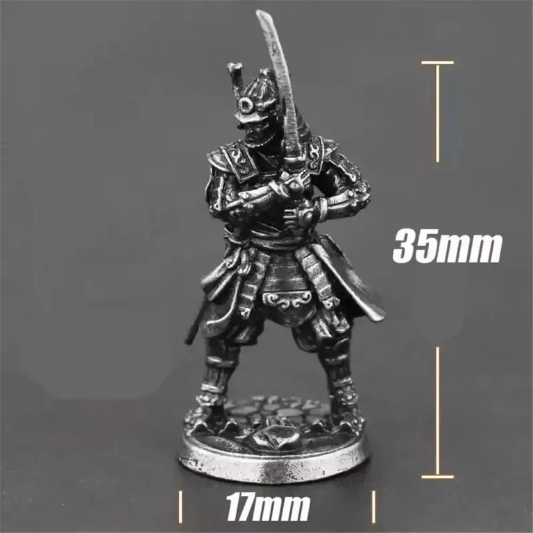 Figurine-samourai-miniature-en-metal-avec-armure-traditionnelle-japonaise-picture-4