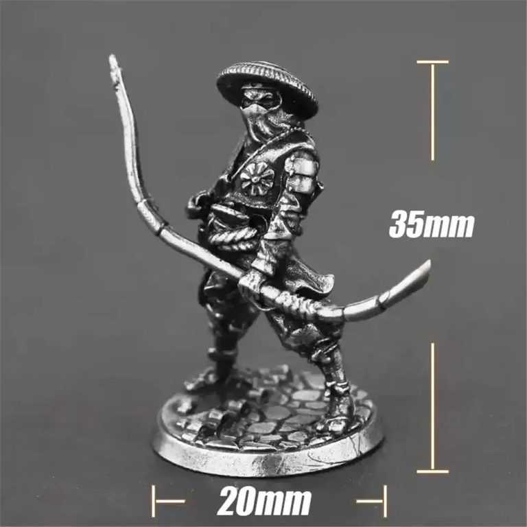 Figurine-samourai-miniature-en-metal-avec-armure-traditionnelle-japonaise-picture-5