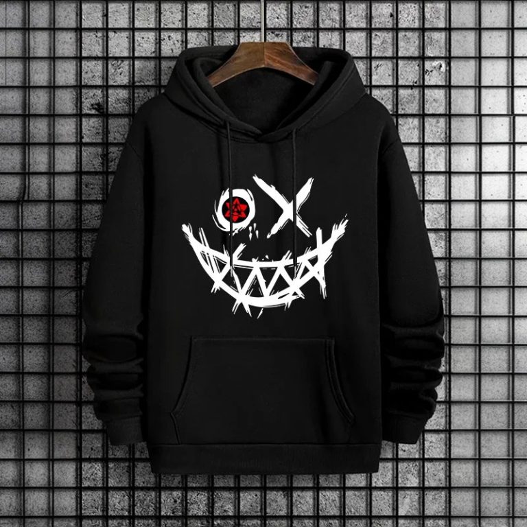 Graphic-streetwear-hoodie-a-capuche-avec-motif-de-visage-aux-yeux-asymetriques-e-picture-1