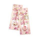 Grelot-daruma-porte-cles-kawaii-japonais-cochon-et-fleurs-de-cerisier-picture-4