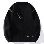 Gros-pull-en-maille-facon-cardigan-a-surpiqures-contrastees-en-diagonale-picture-4