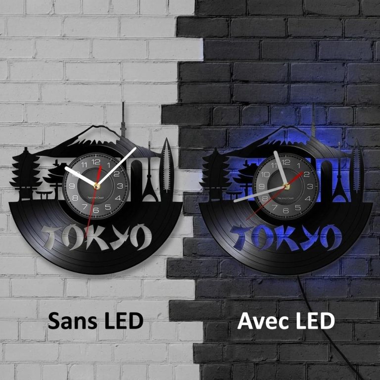 Horloge-murale-en-disque-vinyle-avec-skyline-de-Tokyo-technique-9123