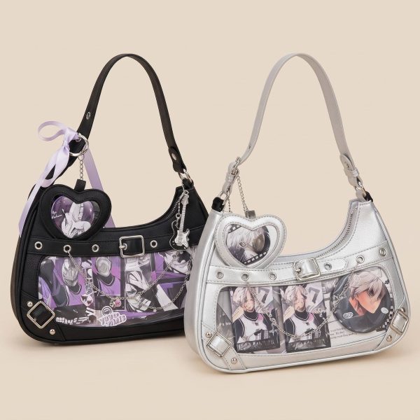Ita bag bandoulière en nylon avec fenêtre transparente et illustrations de manga