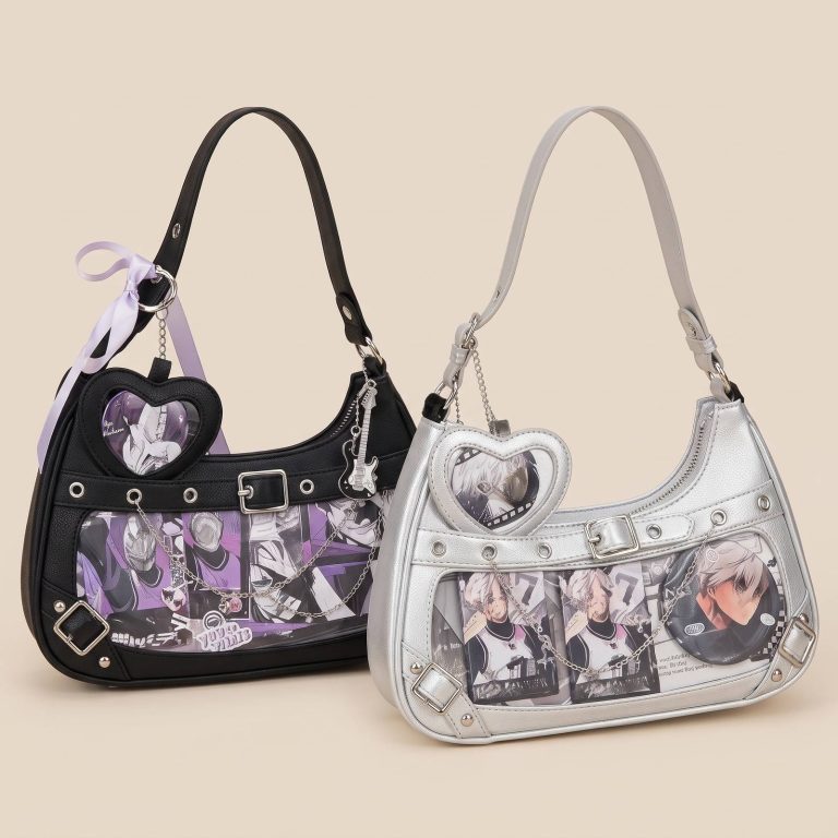 Ita bag bandoulière en nylon avec fenêtre transparente et illustrations de manga