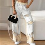 Jean-dechire-femme-a-jambe-droite-avec-larges-dechirures-aux-cuisses-et-ceinture-picture-7