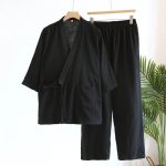 Jinbei-homme-en-coton-gaufre-style-kimono-croise-avec-lien-a-nouer-picture-3