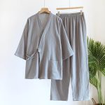 Jinbei-homme-en-coton-gaufre-style-kimono-croise-avec-lien-a-nouer-picture-4