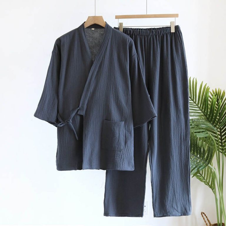 Jinbei-homme-en-coton-gaufre-style-kimono-croise-avec-lien-a-nouer-picture-6