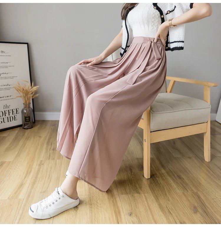 Jupe-culotte-plissee-longue-a-jambes-larges-et-ruban-a-nouer-picture-10