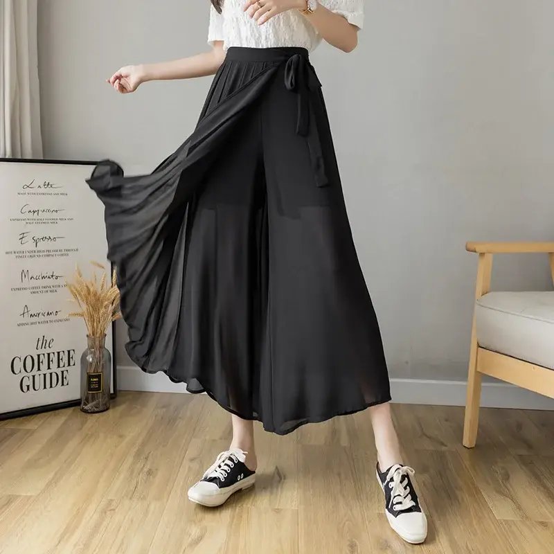 Jupe-culotte-plissee-longue-a-jambes-larges-et-ruban-a-nouer-picture-4