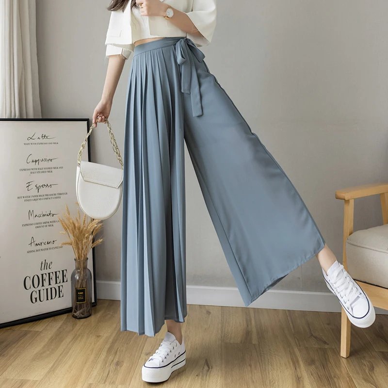 Jupe-culotte-plissee-longue-a-jambes-larges-et-ruban-a-nouer-picture-6