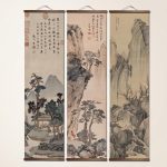 Kakemono-de-decoration-murale-zen-avec-paysage-montagneux-a-lencre-et-calligraph-miniature